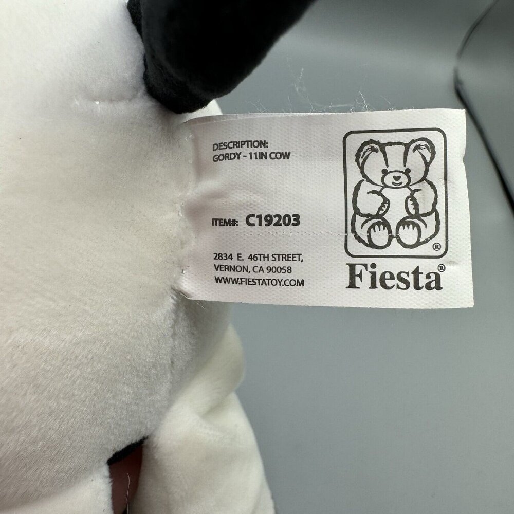 Fiesta Gordy Cow Plush Hanger 12" Black White - Picture 7 of 8